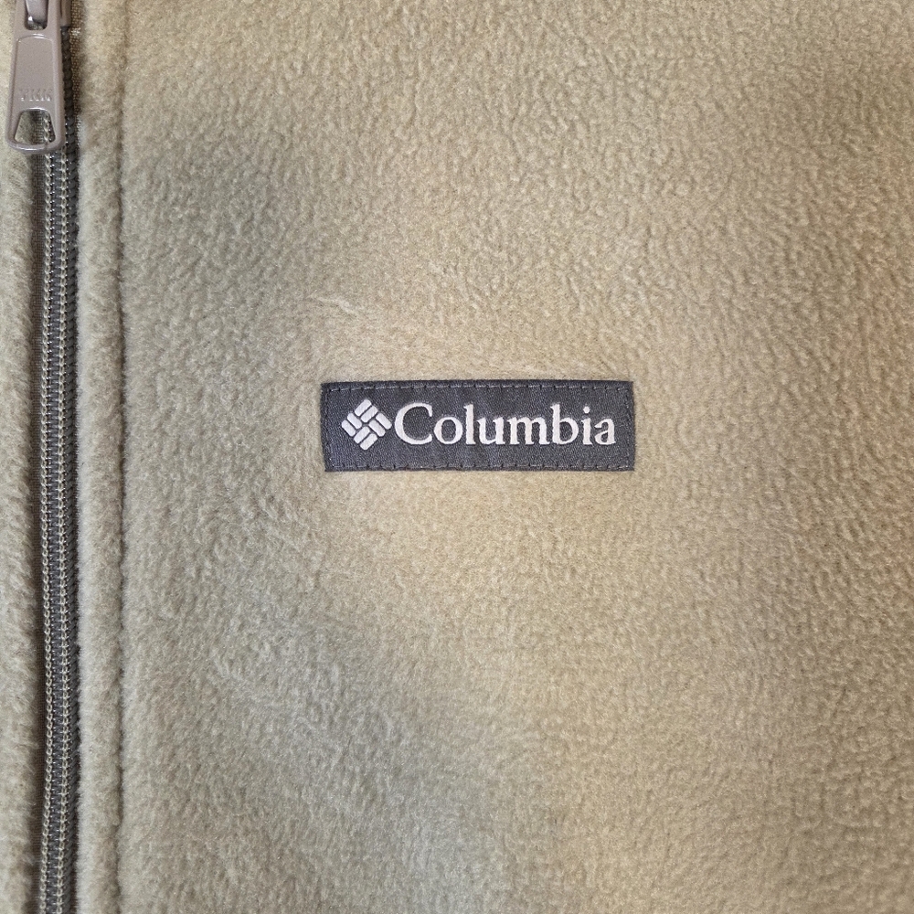Columbia Steens Mountain Fleece Tan Black Zip Vest Size Large Tall - Picture 7 of 15